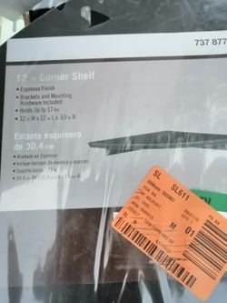 Home Decorators Collection 12 Inch Espresso Finish Corner Shelf 12" W x 12" L x 0.63" H