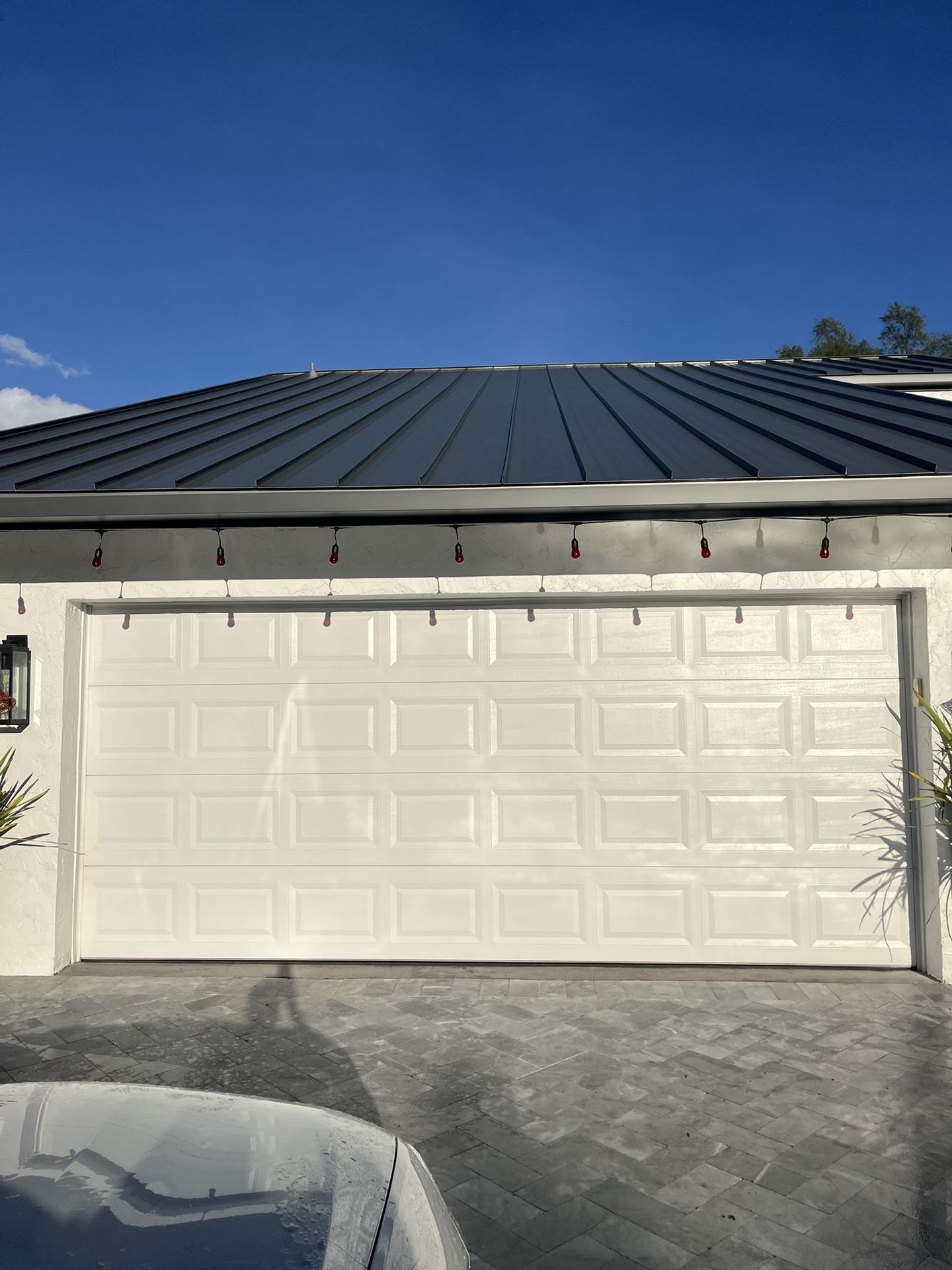 Large White Hurricane Proof Garage Door