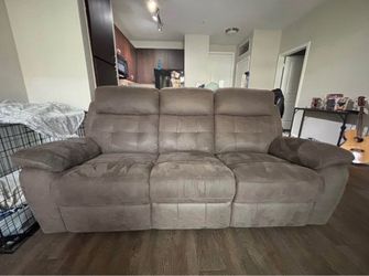 Fabric recliner couch.