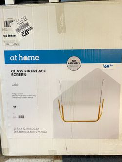 Glass fireplace screen, very elegant would complement any style at Joan unopened box brand new