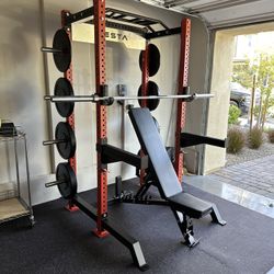 Vesta Fitness HR1000 | Adjustable Bench | 230lb Bumpers Olympic Weight | 7ft Olympic Barbell | Fitness | Gym Equipment | FREE DELIVERY 🚚 