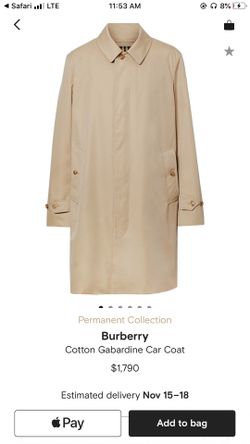 Burberry Gabardine Car Coat