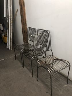 3 whimsical Metal Chairs