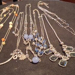 Silver-tone Lot Of Vintage Necklaces