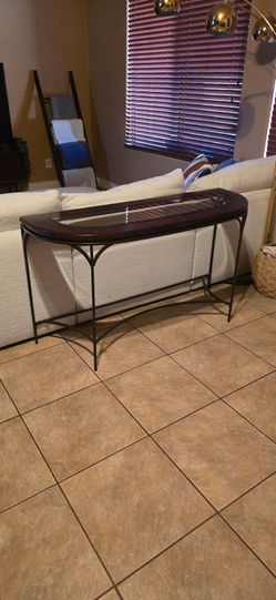 Side Console Entry Curved Glass Table