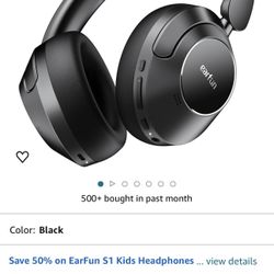 EarFun Wave Pro Active Noise Canceling Headphones, Wireless Over Ear Bluetooth Headphones, LDAC Hi-Res Sound, 5 Mics AI Clear Call, 80H Playtime, Mult