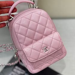 Chanel mini backpack pink