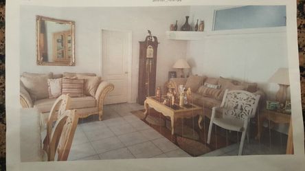 Living room set including 2 chairs and 2 tables