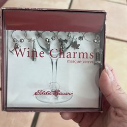 6 Wine Glass Charms --Still In Box