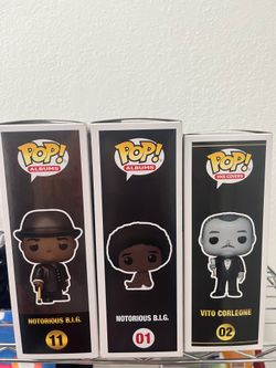 Notorious B.I.G Funko pops and Vito corleone