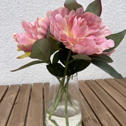 Artificial Pink Flowers in Vase 