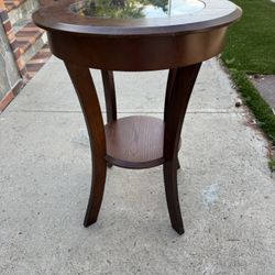 Wood And Glass Accent Table