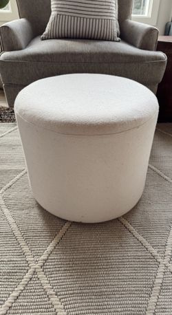 Two Cream Poufs 