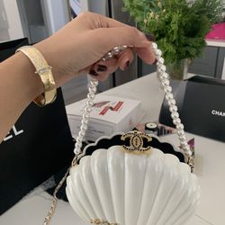 Chanel shell clutch bag VIP