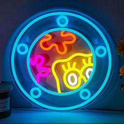 Letrero De Neon Led Regulables Bob Esponja Decoracion Pared Ocean World Porthole