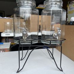 2 Glass Beverage Dispensers 