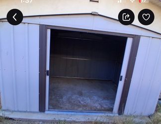 8×10 galvanized metal storage shed with double doors