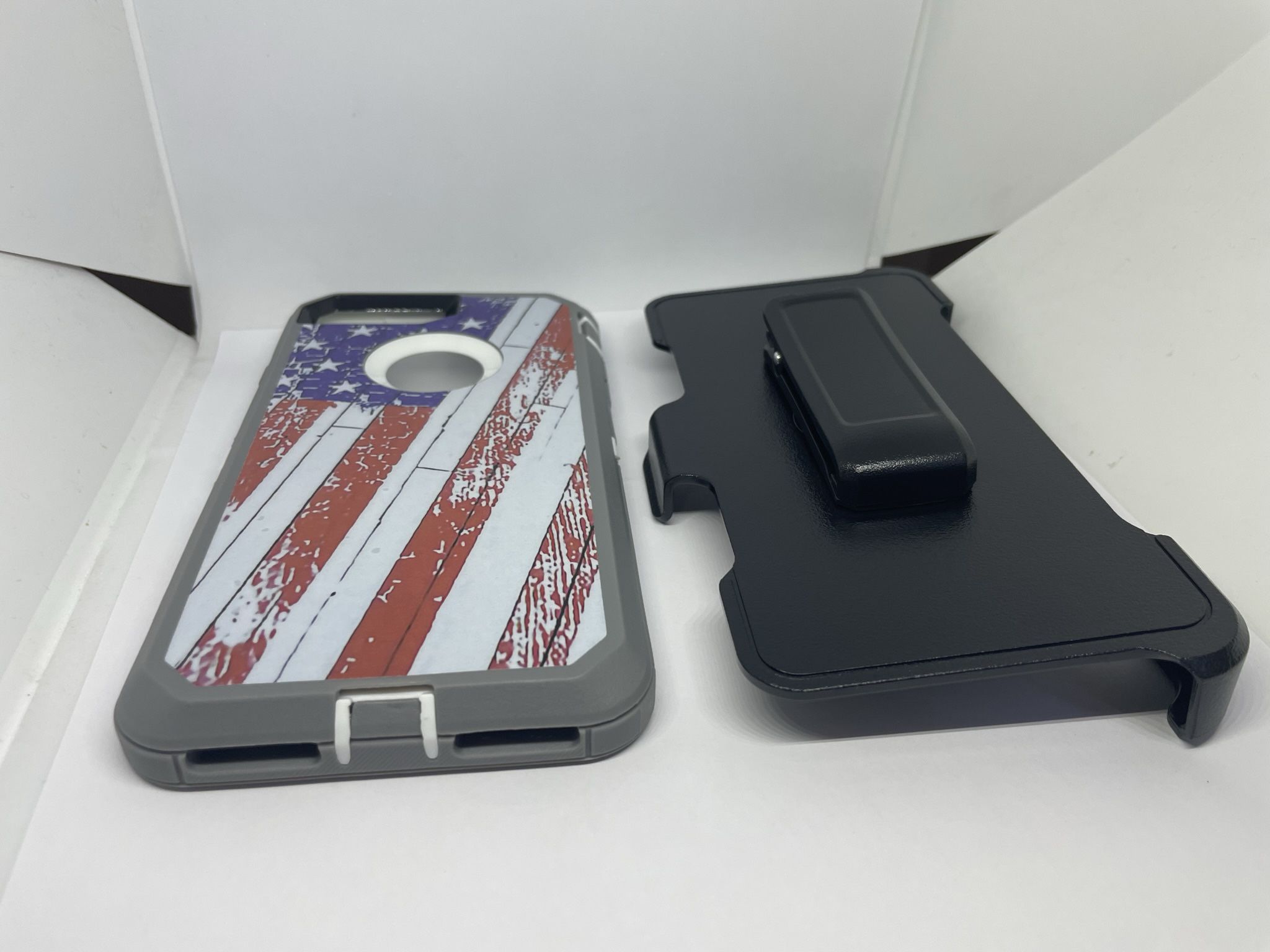 For iPhone 7 Plus / 8 Plus USA Flag Belt Clíp Case