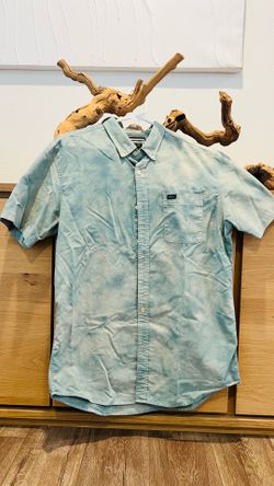 RVCA Light Green Short Sleeve Button Down Men’s Large Slim