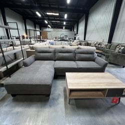 2pc Gray Sectional 
