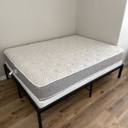 Queen Mattress, Box Spring, And Bed Frame