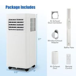 COSTWAY Portable Air Conditioner, 8000 BTU Air Conditioner with Fan & Dehumidifier