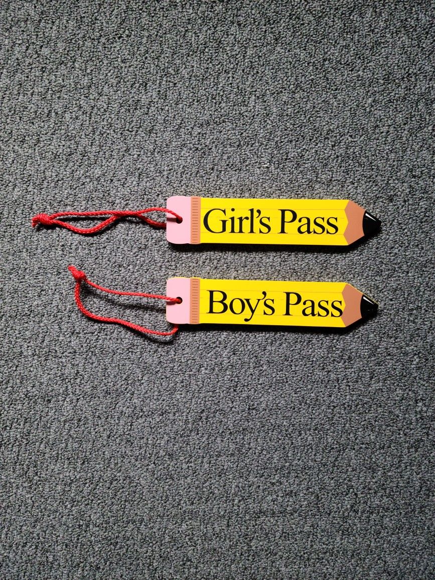 Classroom Teacher Supplies: Wooden Restroom Passes