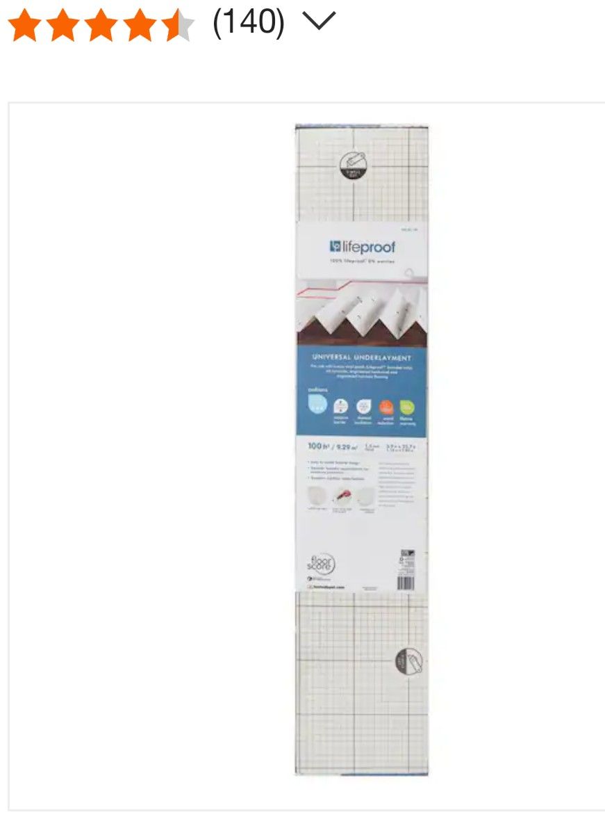 Brand New / Factory Wrapped - LIFEPROOF Universal Underlayment - 100sf per Box - 5 Boxes Available