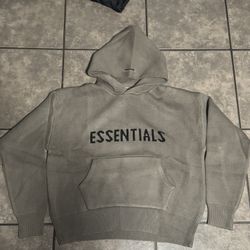 Heather oat knit essential hoodie