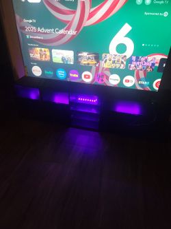 75 Inch Tv & Tv Stand With Led Lights