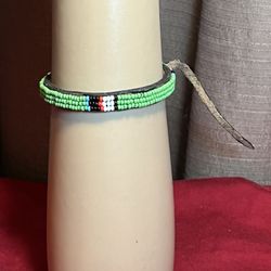 Leather & Seed Beads Bracelet