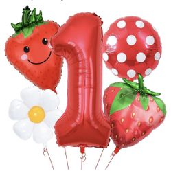 Number 1 Strawberry Balloons