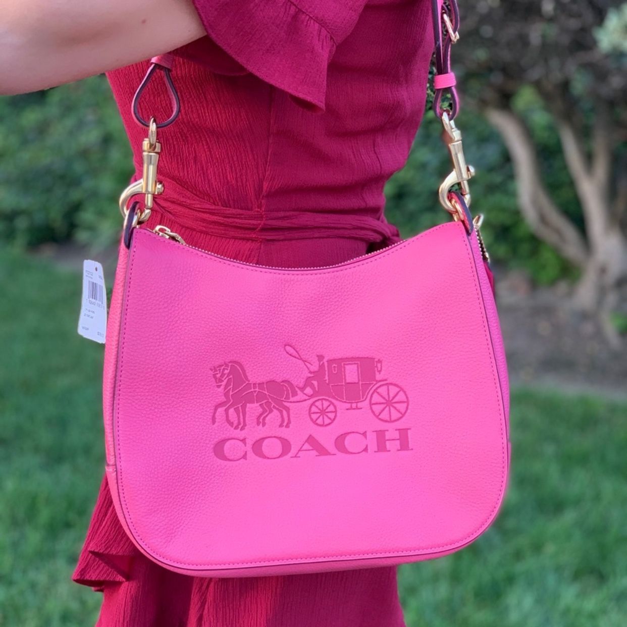 Brand new Coach Jes Pink Leather Hobo Purse