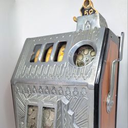 RARE Antique Pace Comet Art Deco Double Jackpot 5 Cent Slot Machine, 1932 