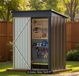 Brand New 5x3 Feet Shed Metal Outdoor Waterproof