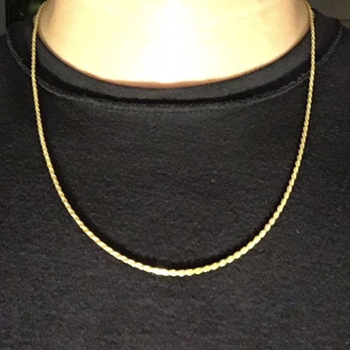 Gold Chain Rope Chain 22in 2mm 925 Italy