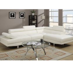 Gorgeous White Colored 2 piece Sectional Set