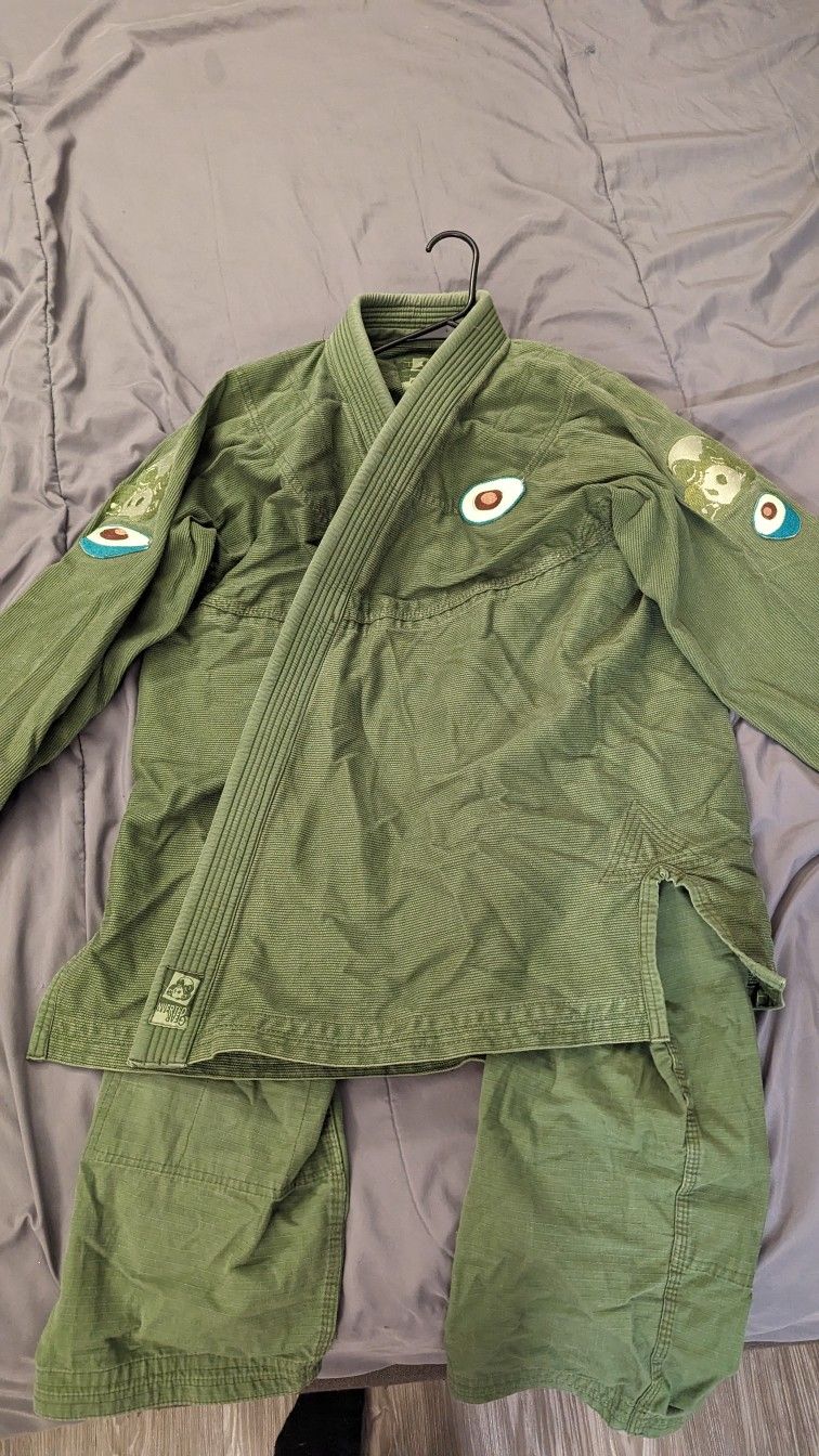 Avocado GI Inverted Gear Light Pearl BJJ Gi Green A3 CUSTOM
