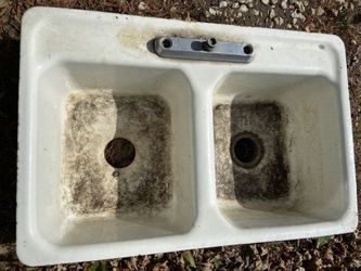 American Standard Double Bowl Cast Iron Sink