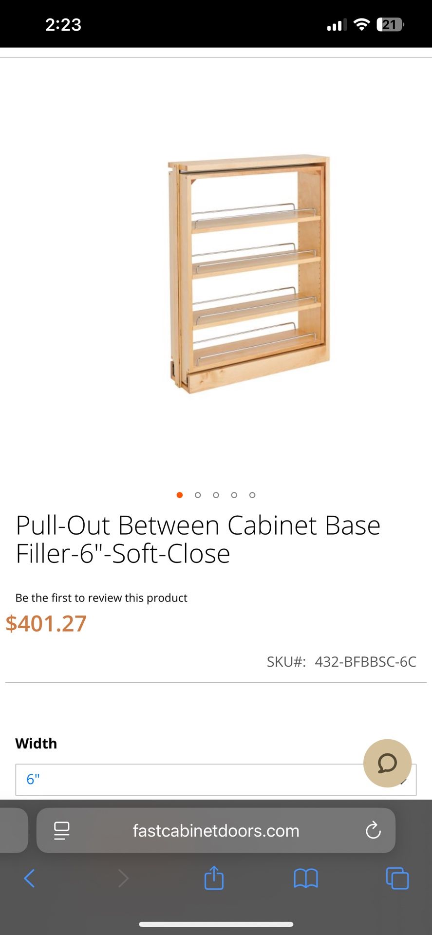 Cabinet Base Filler 6”