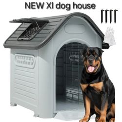 NEW IN BOX XL & TALL Dog House All Weather Raised Base / Skylight & Vents Dog House Casa De Mascota For Tall Big Dogs Dog Igloo Animal Shelter 