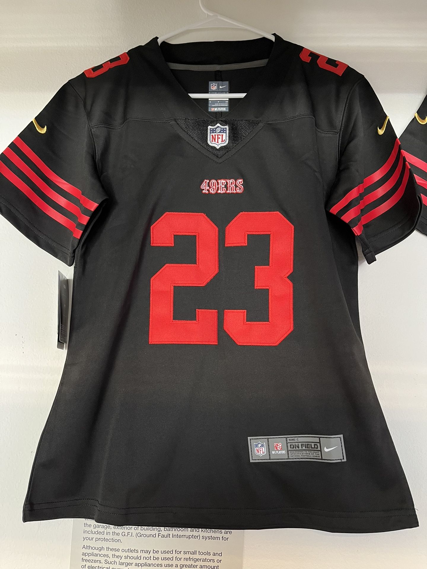 49ers Women Mccaffrey 23 Black Jersey