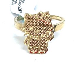 14Kt Yellow Gold Hello Kitty Ring 1.96g Size 6.5 199402/22