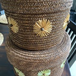 Wicker Craft Baskets With Lids