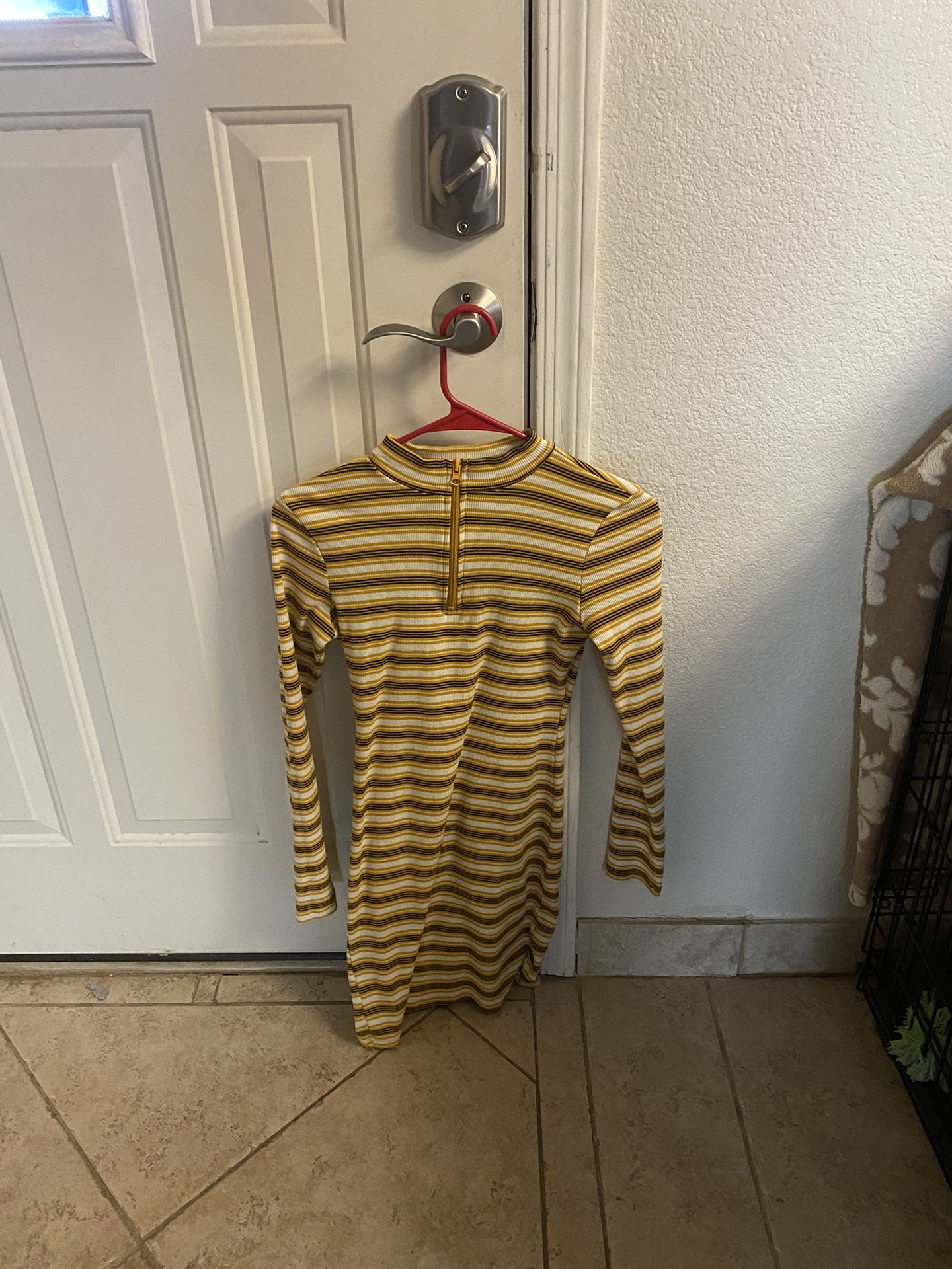 Women's Yellow Striped Dress Size S 
