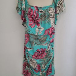 My Bump On/Off Shoulder Tropical  Maternity Sundress Tag Says XL, Fits Like M/L