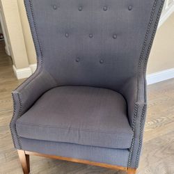 Blue Tall Back Armchair