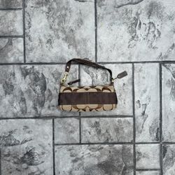 Coach Demi Baguette Signature Stripe Sufflette Mini Shoulder Bag