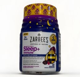 Zarbees children’s Sleep+ Immune Gummies With Melatonin Mixed Berry Flavor | EXP 01/2027
