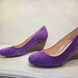 Cole Haan Purple Suede Wedges 10.5 NEW